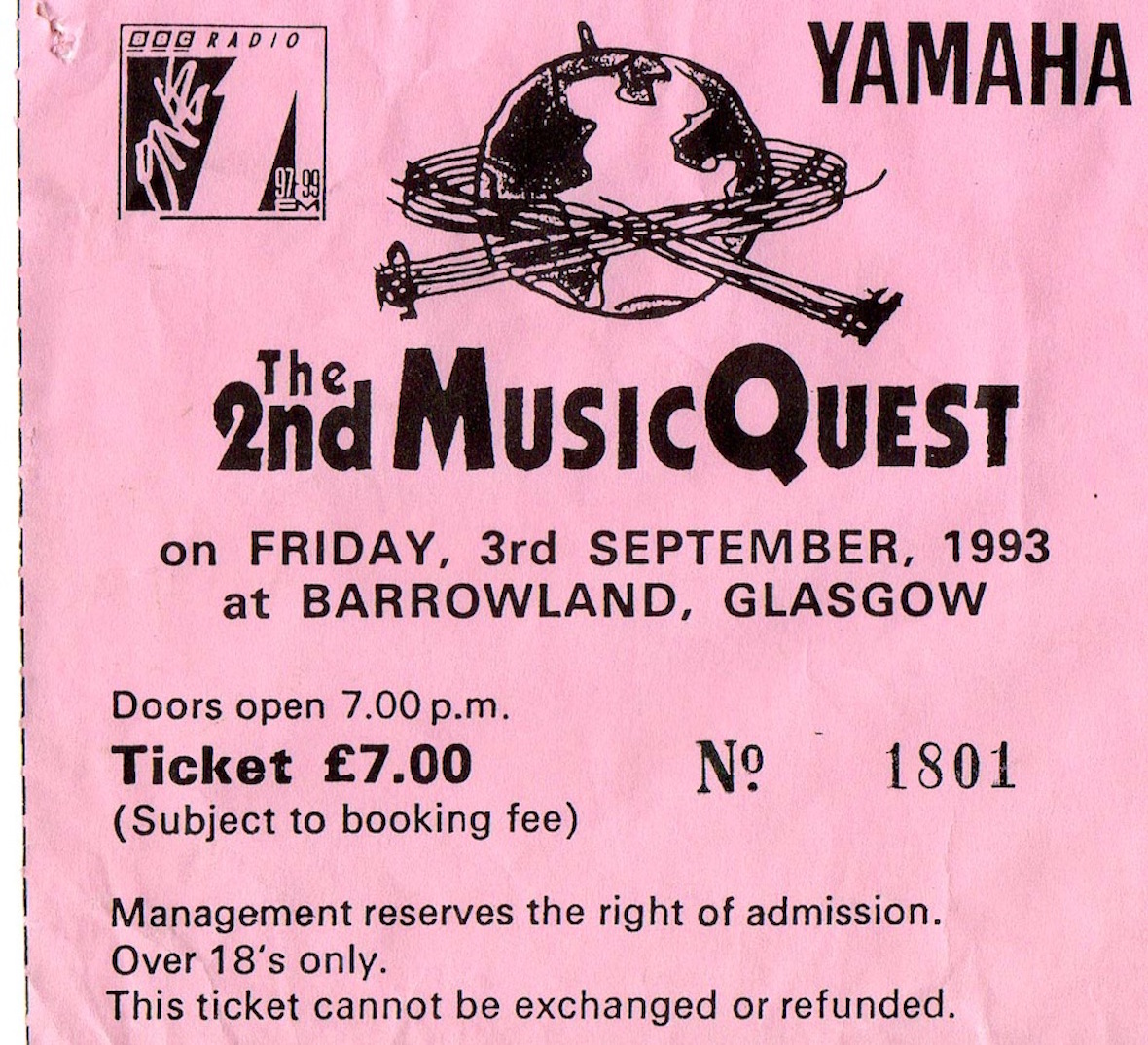 3. Glasgow, Barrowlands, 3 September 1993
