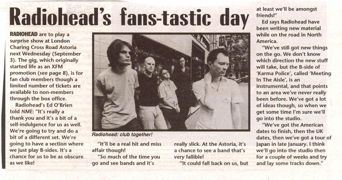 32. London, Astoria, 3 September 1997
