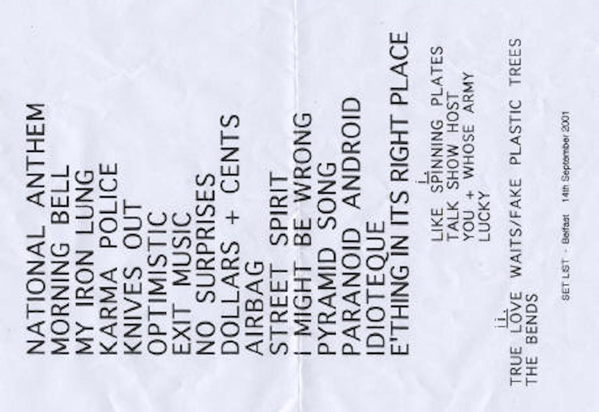44. Belfast, Odyssey Arena, 14 September 2001